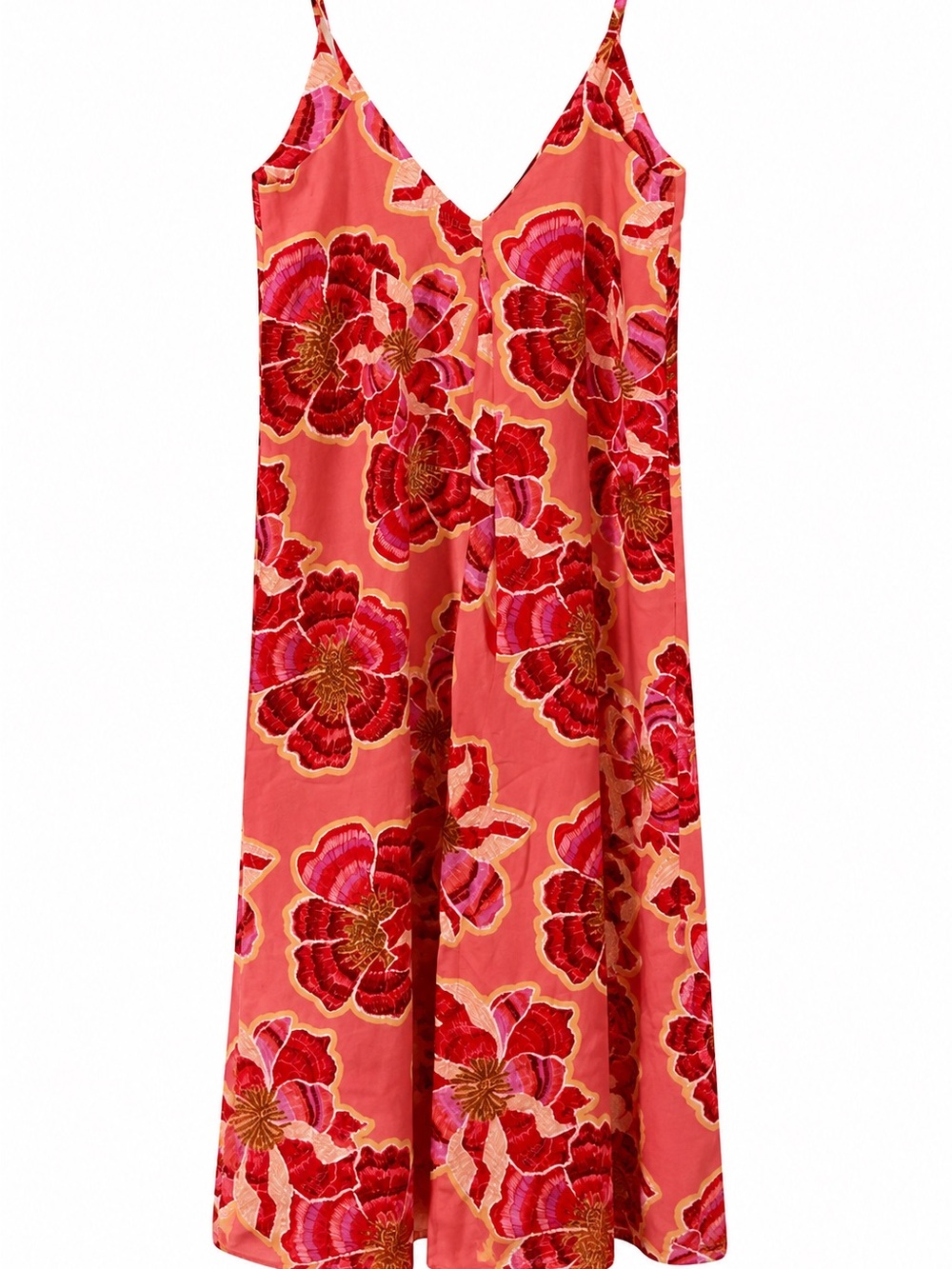 Coral Pink Floral Slip Dress